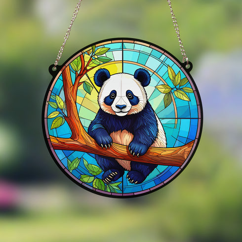Panda Stained Glass Effect Suncatcher